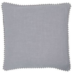 Emma-Grey Cushion with Pom Pom Edging